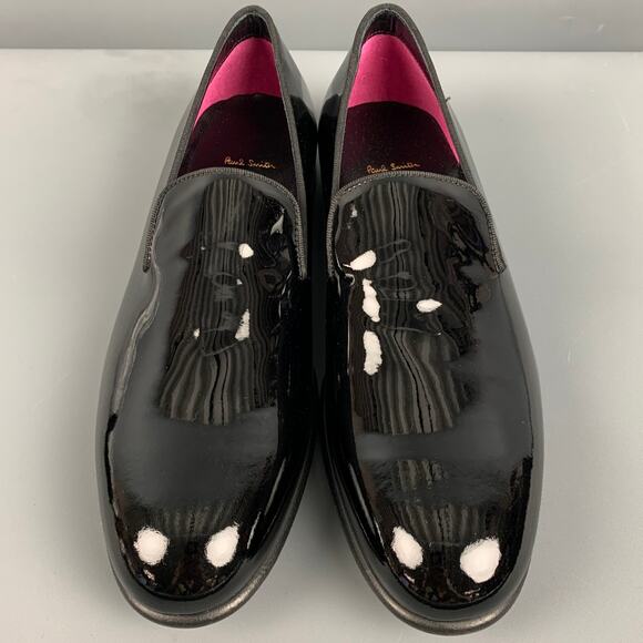 PAUL SMITH Size 7 Black Patent Leather Slip On Loafers main image 4